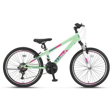 Bicicleta MTB copii Umit Luna Lady, culoare verde menta, roata 20  , cadru din otel Bicicleta MTB copii Umit Luna Lady, culoare verde menta, roata 20  , cadru din otel