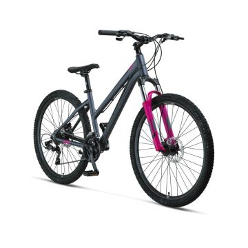 Bicicleta MTB Mosso Wildfire Lady, frane hidraulice, roata 27.5, cadru 16   din aluminiu, culoare gri roz Bicicleta MTB Mosso Wildfire Lady, frane hidraulice, roata 27.5, cadru 16   din aluminiu, culoare gri roz