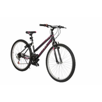 Bicicleta MTB TEC Eros, culoare negru roz mov, roata 26  , cadru din otel Bicicleta MTB TEC Eros, culoare negru roz mov, roata 26  , cadru din otel