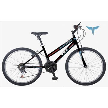 Bicicleta MTB Tec Rocky, roata 26  , cadru din otel, culoare negru rosu Bicicleta MTB Tec Rocky, roata 26  , cadru din otel, culoare negru rosu