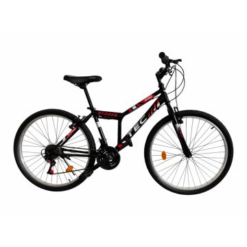 Bicicleta MTB Tec Strong, roata 26  , cadru din otel, culoare negru rosu Bicicleta MTB Tec Strong, roata 26  , cadru din otel, culoare negru rosu