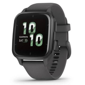 Ceas activity outdoor tracker Garmin Venu Sq 2, Ecran AMOLED 1.41inch, 5 ATM, GPS (Negru)
