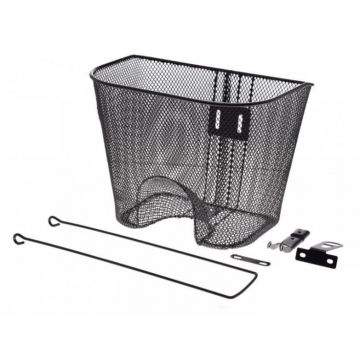 Cos biciclete pe fata cu sistem de montaj cu loc de far, culoare negru Cos biciclete pe fata cu sistem de montaj cu loc de far, culoare negru