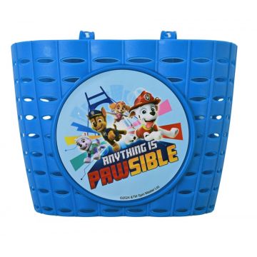 Cos de plastic pentru biciclete, model PawPatrol, culoare albastru
