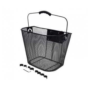 Cos fata grilaj metalic cu maner, culoare negru, montare rapida Cos fata grilaj metalic cu maner, culoare negru, montare rapida