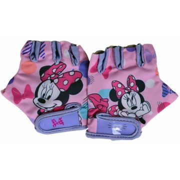Manusi ciclisti copii Minnie Mouse, culoare roz violet