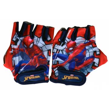 Manusi ciclisti copii SpiderMan, culoare rosu albastru