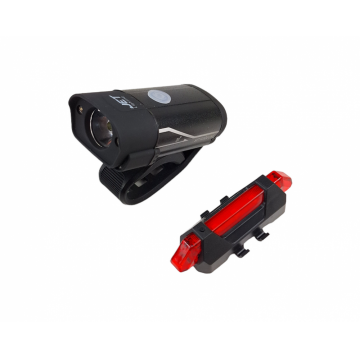 Set far fata spate biciclete 110C, cu fir pentru dinam in butuc Set far fata spate biciclete 110C, cu fir pentru dinam in butuc