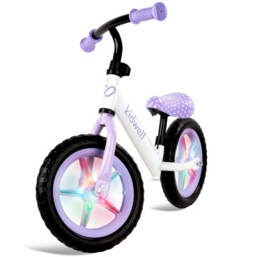 Bicicleta fara pedale Kidwell Rebel Dots, roti din spuma eva cu lumini led