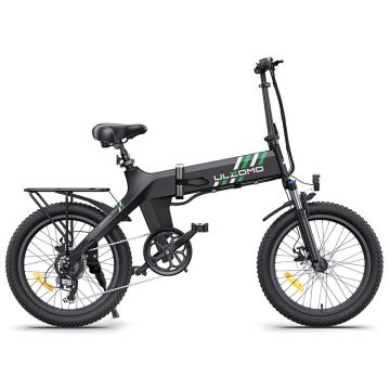 Resigilat - Bicicleta electrica pliabila Ulzomo Ridge 20 E-bike, 250W, 36V 15.6Ah, autonomie 60km, viteza 25km/h, Black, 20''