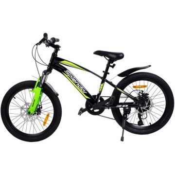 Bicicleta pentru copii, Neagra, Suspensie, Marime Roti 20 Inch, Splendor