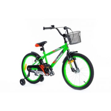Bicicleta pentru copii, Neagra / Verde, Marime Roti 16 Inch, Splendor