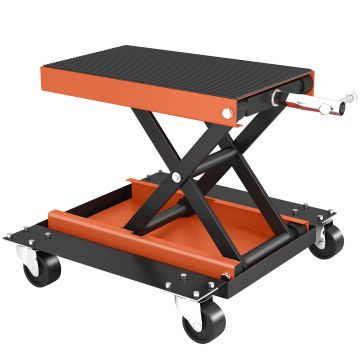 HOMCOM Cric pentru motocicletă 500 kg, platformă reglabilă 135-390 mm, oțel, portocaliu | Aosom Romania