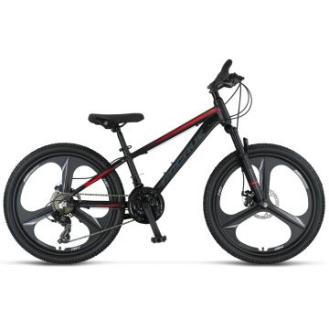 Bicicleta copii MTB Umit Accrue, 2D , negru rosu , roata 24  , cadru aluminiu