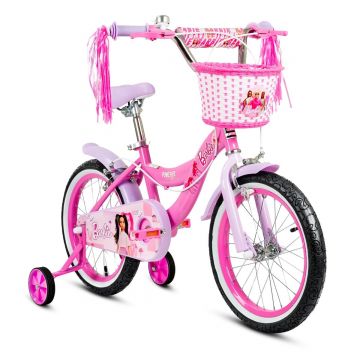 Bicicleta cu cos si roti ajutatoare, Barbie, 16 inch