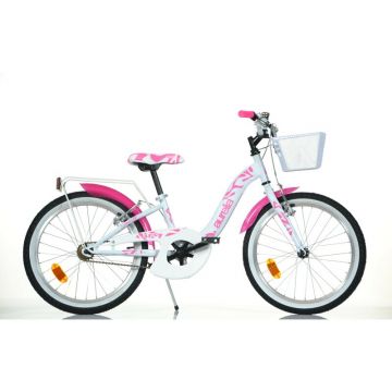 Bicicleta cu pedale, Dino Bikes, City Smarty, 20 inch, Pink and White