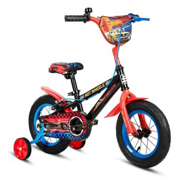 Bicicleta cu roti ajutatoare, Hot Wheels, Speed Club, 12 inch