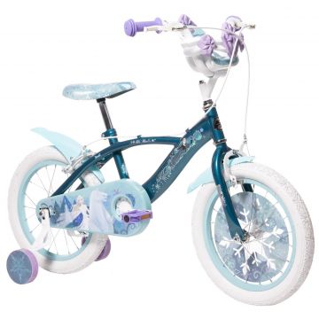Bicicleta cu roti ajutatoare, Huffy, Disney Frozen, 16 inch, Blue