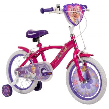 Bicicleta cu roti ajutatoare, Huffy, Disney Princess, 16 inch, Roz