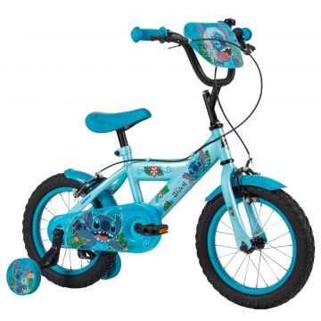 Bicicleta cu roti ajutatoare, Huffy, Disney Stitch, 14 inch, Blue