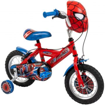 Bicicleta cu roti ajutatoare, Huffy, Marvel Spiderman, 12 inch, Rosu