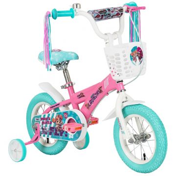 Bicicleta cu roti ajutatoare si cos, Paw Patrol, Skye, 12 inch