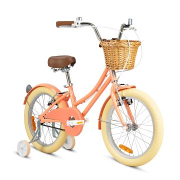 Bicicleta cu roti ajutatoare si cos, Rizz Jr, 20 inch, Peach