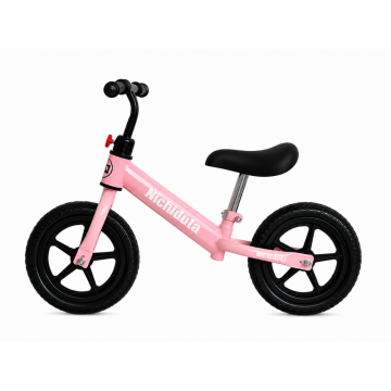 Bicicleta de echilibru pentru copii Nichiduta Pink Dream Roz Pastel, cadru rezistent din otel, sezut reglabil pe verticala, roti de 12 inch din spuma EVA