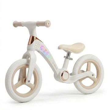 Bicicleta fara pedale, Primabobo, Neo, Pliabila, Sa reglabila, Manere ergonomice, Roti 12 inch, Usoara- 3.9 kg, Iluminata LED, Pana la 25 kg, 3 ani+, Alb