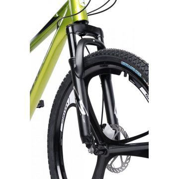 Bicicleta MTB Carpat Evolution C26313M VerdeNegru 26 inch, cadru din aluminiu, frana mecanica pe disc, suspensie pe arc