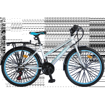 Bicicleta MTB Dame Vision Elegance Culoare Alb Albastru Roata 24   Otel