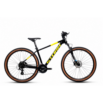Bicicleta MTB Storm Trail Man 1.0, 29 Inch, Cadru 21, Frane Hidraulice, Negru Galben