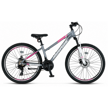 Bicicleta MTB Umit Mirage Lady 2D, 21 viteze, culoare antracit roz, roata 26  , cadru din aluminiu, frana disc