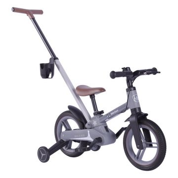 Bicicleta multifunctionala, 4 in 1, Bebe Stars, Speedy, Cu maner telescopic pentru ghidaj, Pana la 40 kg, 2 ani+, Conform cu EN 71-1,2,3, CE, Grey