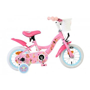 Bicicleta pentru copii EL Disney Princess 12 inch, frana de mana roata fata, scaun si ghidon reglabil, cosulet pe ghidon, roti gonflabile