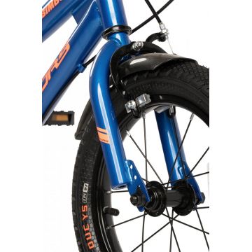 Bicicleta pentru copii Velors V1407B AlbastruPortocaliu, 14 inch, cu roti ajutatoare