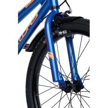 Bicicleta pentru copii Velors V2007B AlbastruPortocaliu, 20 inch, cu roti ajutatoare