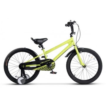 Bicicleta pentru copii Velors V2007B Verde, 20 inch, cu roti ajutatoare