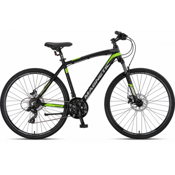 Bicicleta Trekking Umit Magnetic M-510-21-SHIM,  negru verde, roata 28  , cadru aluminiu, frana disc , 2026