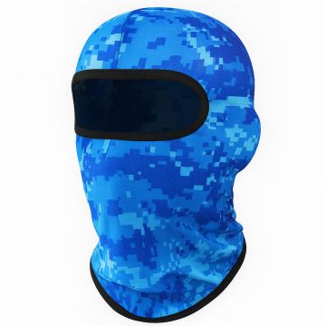 Cagula Camuflaj FIXATO, Unisex, Protectie UV, Material elastic, respirabil, Marime universala, Pixel Blue
