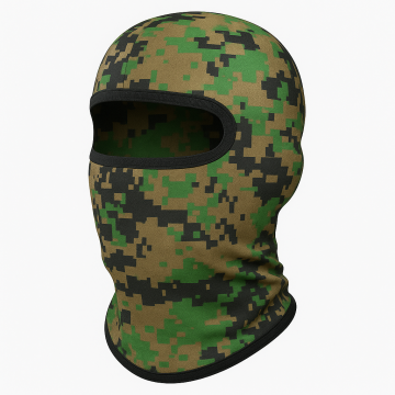 Cagula Camuflaj FIXATO, Unisex, Protectie UV, Material elastic, respirabil, Marime universala, Pixel Green