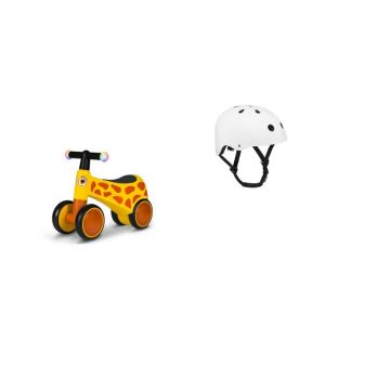 Set Bicicleta fara pedale Lionelo Sammy Galben si Casca pentru copii