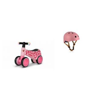 Set Bicicleta fara pedale Lionelo Sammy Roz + Casca pentru copii Lionelo
