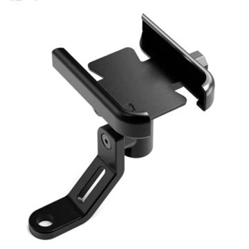 Suport de telefon pentru motocicleta bicicleta scuter, montare pe ghidon sau oglinda retrovizoare, reglabil, negru, FIXATO