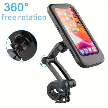 Suport Universal Impermeabil pentru Telefon pentru Motocicleta, Bicicleta, Scuter, Material ABS, Suport GPS rotativ 360 , suport reglabil pentru