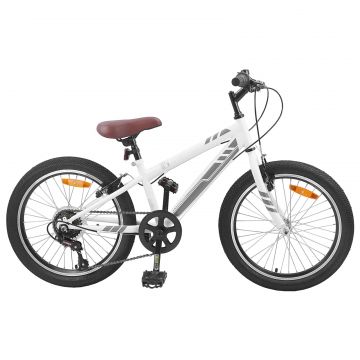 vidaXL Bicicletă Montană 20 Inci 6-Speed pentru 5-8 ani Alb