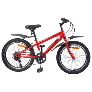 vidaXL Bicicletă pentru Copii 24 Inci 6-Speed pentru 8-12 ani Roșu