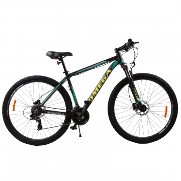 Bicicleta mountainbike Omega Duke 27.5   2022 , cadru 49cm, frana hidraulica pe disc, negru verde galben