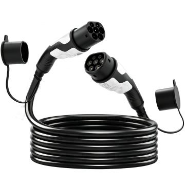 HOMCOM Cablu Încărcare EV Tip 2, 22 KW, 32 A, Mod 3, Trifazat, 5m, Negru | Aosom Romania