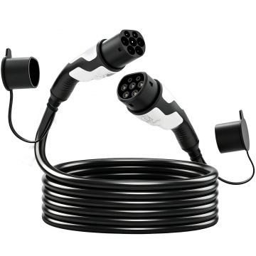 HOMCOM Cablu Tip 2 pentru EV, 11 kW, 16 A, Mode 3, trifazic, 5 m – cablu de extensie pentru mașini electrice & hibrizi plug-in | Aosom Romania